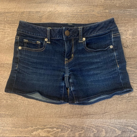 American Eagle Dark Wash Jean Shorts - Picture 1 of 5